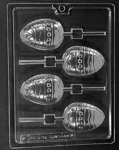 DECORATED EGG LOLLY mold Chocolate Candy bunnies rabbit cake toppers oreo E473 - Picture 1 of 1