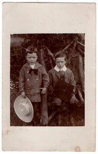 Children boys real photo postcard fashion 1910's English RPPC - Picture 1 of 2