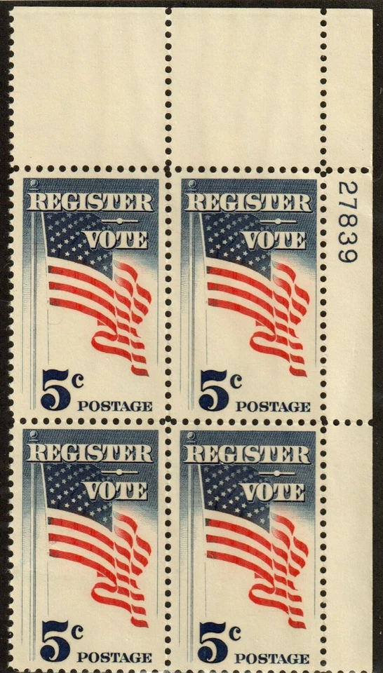 Scott 1249 5¢ Register and Vote MNH Free shipping in USA! - Image 1 of 1