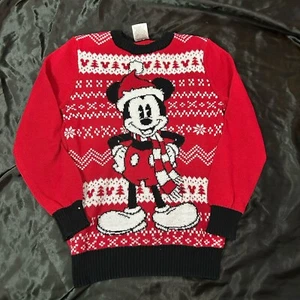 Disney Mickey Mouse Christmas Holiday Sweater Kids M - Picture 1 of 3