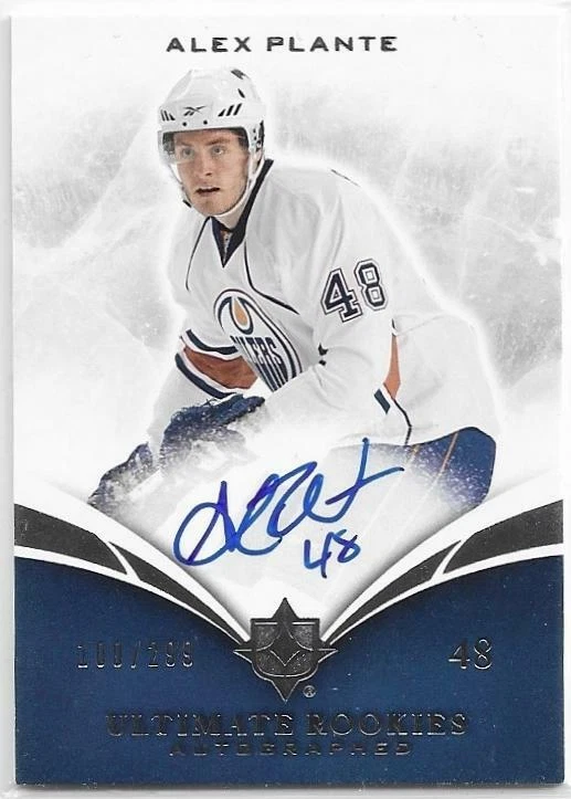 ALEX PLANTE CERTIFIED Auto 2010-11 UD Ultimate card #114 Edmonton Oilers /299 - Image 1 of 1