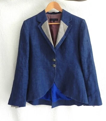 Blazer/Chaqueta Chester & Peck RARA Corte Esmoquin Lino 2 Botones Manga Larga Talla 10 Foto 1 de 4