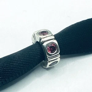 PANDORA 925 Silver Trinity Red Spacer Charm CZ Cubic Zirconia Bracelet ALE - Picture 1 of 6