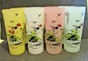 "SOUTHERN BELLE" SET OF8 Vintage 1950s ANCHOR HOCKING 6-5/8" TALL GLASS TUMBLERS - Picture 1 of 2