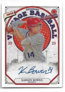 Karson Bowen 2023 Onyx Vintage ON CARD auto  TCU - Picture 1 of 1