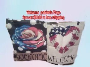 Set Of 2 Welcome Garden Flag Double Sided Yard Party Decor 12X18 - Picture 1 of 1