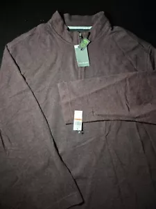 Mens 3XLT Van Heusen 1/3 Zip Sweatshirt With Tags Dark Purple And Black - Picture 1 of 15