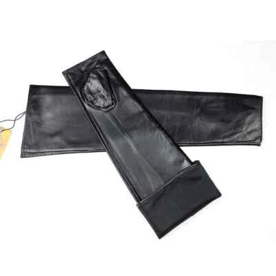 Guantes sin dedos de piel de oveja sintética de 38 cm de largo para mujer guantes de medio dedo mangas Foto 1 de 4