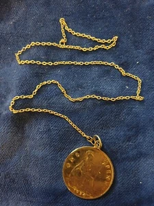 1934 Penny Necklace. Plated. - Picture 1 of 3