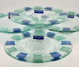 NEW Villeroy & Boch GLASS BOWLS "SWITCH 3 VITRUM" Set of 4, Blue Green Handmade - Picture 1 of 11