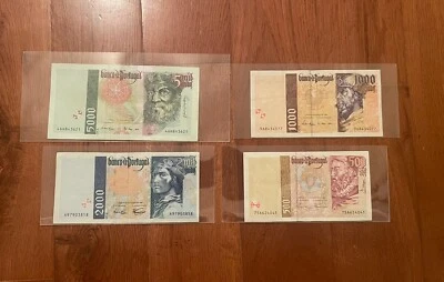 PORTUGAL banknotes 500-1000-2000-5000 Escudos, 1997-1998 Uncirculated - Image 1 of 2