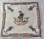 Vintage Cotton Handkerchief 'Frae Bonnie Scotland',  Scottish Figures 9.5x9.5'
