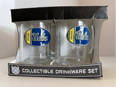 UCLA Bruins Collectible Drinkware Glass Mugs Set of 2 NCAA Cover