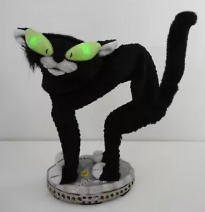Gemmy Animated Fraidy Cat Black Alley Cat Vintage Works Great Halloween Prop - Picture 1 of 3