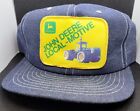 Rare! NOS Vintage John Deere Local-motive Denim Trucker Snap Back Patch Hat Cap