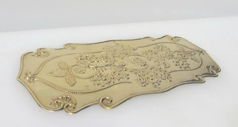 Brass Finger Plate Push Door Handle Art Nouveau Rose Floral Rococo Antique STYLE Cover