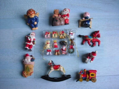 Christbaumschmuck 20 Christbaumanhänger Weihnachtsdeko Holz Engel Pferd Anhänger - Bild 1 von 4