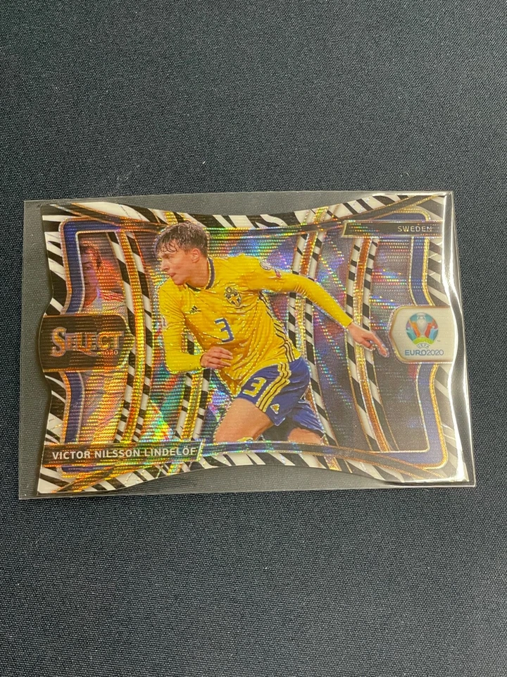 2020 Panini Select UEFA EURO #146 Victor Nilsson Lindelof Zebra Prizm Case Hit  - Image 1 of 2