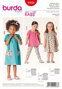 BURDA KIDS 9438 GIRLS DRESS & BLOUSE Sewing Pattern Ages 2 - 7 Skill: SUPER EASY - Picture 1 of 6