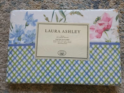 Laura Ashley полный плоский кровать простыня мак луг новый - Изображение 1 из 4