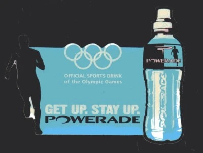 ATHENS 2004.OLYMPIC GAMES SPONSOR PIN. POWERADE. GET UP, STAY UP. SPRINT/RUNNING - Image 1 of 4