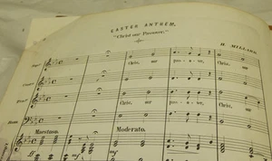 Partitura//HIMNO DE PASCUA 1867//CRISTO NUESTRA PASSOVER, por H. Millard - Imagen 1 de 2