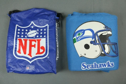 Vintage Seattle Seahawks Polyester Blanket Throw 88"x40" Made In USA Cover