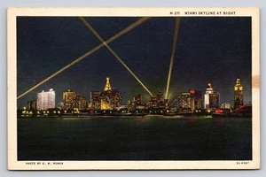 Vista postal de colección Skyline at Night de Miami FL - Imagen 1 de 4