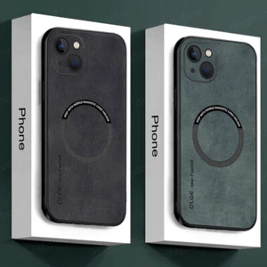 Für iPhone 16 15 Pro Max 14 13 12 Lammfell Leder MagSafe Silikon Soft Case Hülle - Imagen 1 de 13