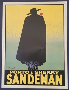 Porto & Sherry Sandeman by Georges Massiot Vintage Art Print - Picture 1 of 6
