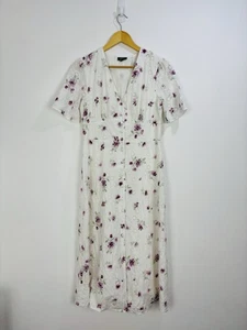Abito donna bambino Nobodys taglia 10 bianco viola floreale midi ricamato anglaise - Foto 1 di 9