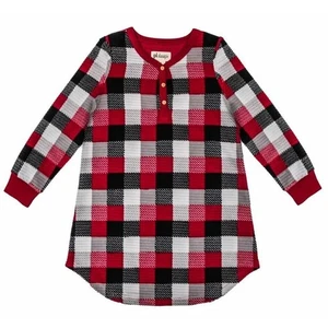 PL Sleep Girls Red/Grey/Black Plaid Flannel Nightgown Sleepshirt Size 4 - Picture 1 of 2