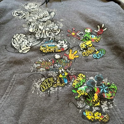 Sudadera con Capucha DISNEY WORLD Para Hombres XL Gris Hanes Mickey Mouse Goofy Pato Donald Pullover Foto 1 de 4