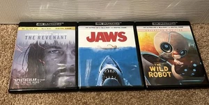 4K Disc Lot /3 Wild Robot 4K Jaws 4K The Revenant 4K - Picture 1 of 10