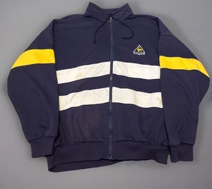 Sudadera De Colección Años 80 Le Coq Sportif Azul Marino Blanco Cremallera Completa Poliéster Algodón - Imagen 1 de 10