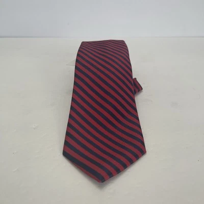 Corbata a Rayas Nautica Roja Azul Marino 3" Ancha Corbata Preppy Clásica Foto 1 de 4