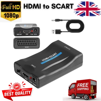 HDMI To SCART Composite Video Converter Audio Adapter 1080P for DVD SKY BOX PS3 - Image 1 of 4