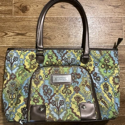 Bolso de Lona Grande Kathy Van Zeeland Estampado Floral Fin de Semana Noche Estampado Retro Foto 1 de 4