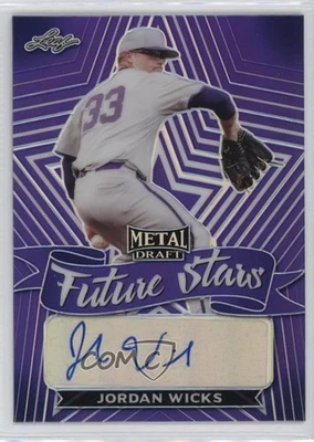 2021 Leaf Metal Draft Future Stars Purple Rainbow /25 Jordan Wicks #FS-JW2 Auto - Image 1 of 2