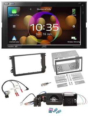 JVC DAB Lenkrad 2DIN Bluetooth USB Autoradio für VW Amarok Beetle EOS Caddy Golf - Bild 1 von 4