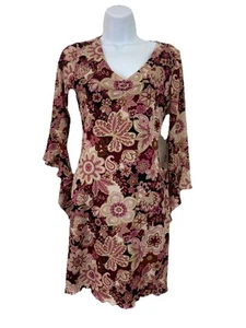 Vestido De Colección Y2K Manga Asimétrica Floral Chifón Transparente M Hada Lechuga Capricho - Imagen 1 de 12