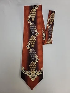 Franco Di Napoli Tie Mens Handmade Silk Necktie Geoprint - Picture 1 of 3