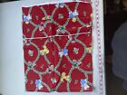 Precious Moments Fabric Red Christmas Cat Dog Mouse Animal Spectrix RARE 36 x 48