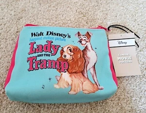 Disney Lady & The Tramp Zip Bag. Multi Use. Picture Back & Front. New Tagged. - Picture 1 of 9