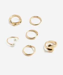 SPORTSGIRL Gold Pearl 6 Ring Pack - Picture 1 of 1
