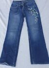 Girl's Jeans Blue Denim YMI Brand Size 10 with floral accents