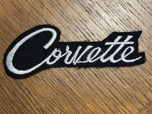 Vintage Chevy Corvette Script Embroidered Patch 4" - Picture 1 of 3