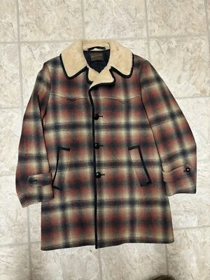 VTG 60s Pendleton Mens Heavy Wool Quilt Insulated Western Shearling Jacket Large - Image 1 of 4