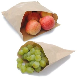 Bolsas de papel Kraft encordadas comida sándwich comestibles comida para llevar - Imagen 1 de 1