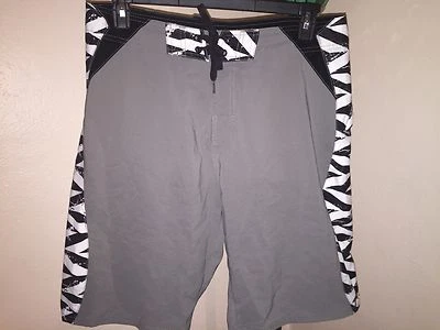 Boardshorts para hombre oxidados elásticos grises con cebra lateral talla 34  Foto 1 de 4